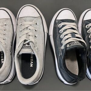 Kids Low-Top Canvas Sneakers - Silver